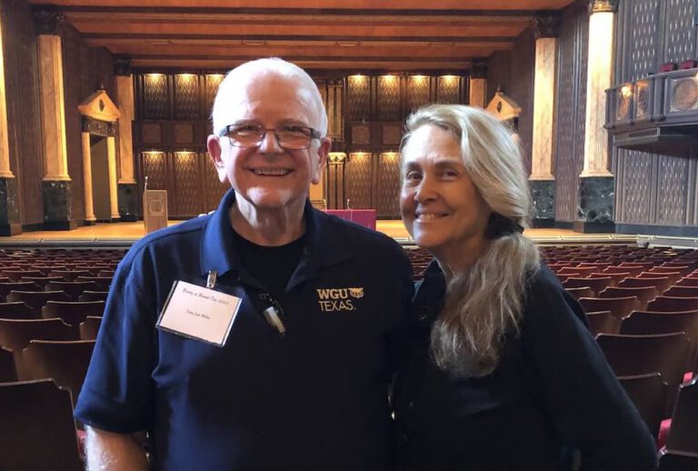 Terry poses beside Naomi Shihab Nye.